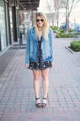 Star Print Dress + Men’s Jacket.