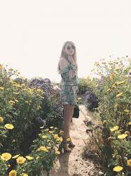 sage floral romper