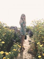 sage floral romper