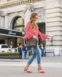 STRIPED BELL SLEEVES