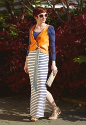 Mixing Stripes | Navy, White and Orange | Spring Style, over 40.