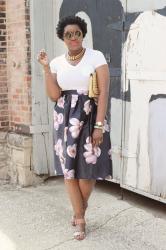 Floral Circle Midi Skirt