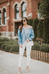 Chambray Off the Shoulder Top