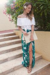 Palm Print Skirt