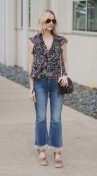 Breezy Floral Top and Cropped Flares