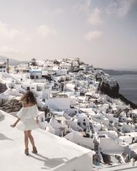White dress in Santorini
