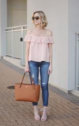Pink off the Shoulder Eyelet Top + Ihloff Style Sessions
