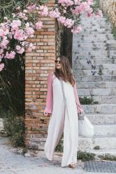 Pink linen jumpsuit