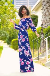 Floral Off Shoulder Maxi Dress