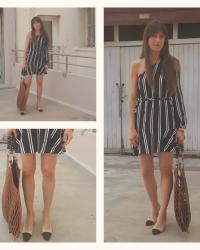 What I Wore Today ♥ One Striped One Shoulder Dress = Two Outfits