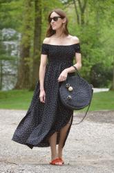 Black Bardot Maxi Dress