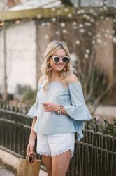 Statement Sleeves + Eyelet Shorts