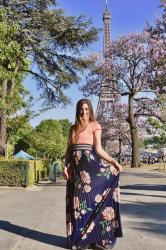 Parigi: un maxi-dress a fiori