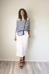 White High Rise Wide Leg Crops