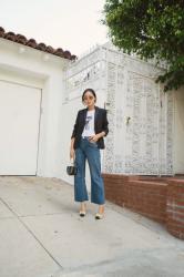 Blazer and Frayed Denim