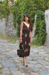 Outfit of the Day ♥ Monday Cool Day ♥ Floral Pleated Maxi Skirt & Chanel Slingbacks