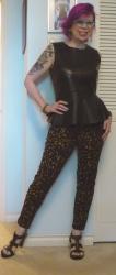 Jeans Week: Avon Calling, Leopard and Leather Peplum