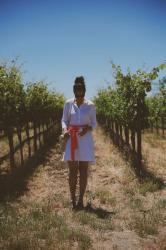 Little white dress in wine country