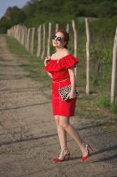 Off Shoulder Red Top