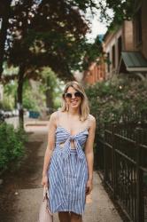 Summer Blue and White Stripe Dress