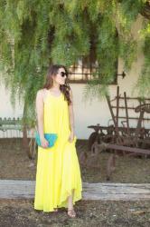 Yellow Backless Maxi Dress