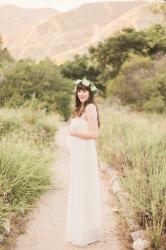 Maternity Photo Shoot with White Gown