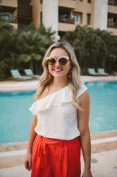 Ruffled One-Shoulder Top