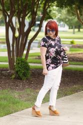 Dark Floral & Distressed Jeans