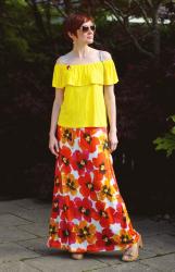 Wearing Yellow & Bold Florals | Unexpected Bargains.