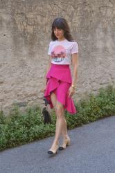 ♥ Tropical Tee and Pink Ruffle Skirt with Chanel Slingbacks and JW Anderson Pierce Bag ♥