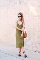 Olive Midi Dress & Espadrilles 