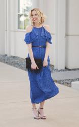 Cold Shoulder Ruffle Sleeve Maxi Dress + Linkup