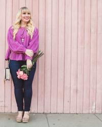 Purple Ruffled Top & Trip Recap