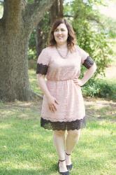 PINK & BLACK LACE DRESS