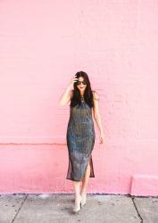 Metallic Slip Dress