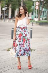 Floral&Gingham skirt!