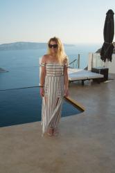 LSR Travels: Maxi Romper in Santorini.