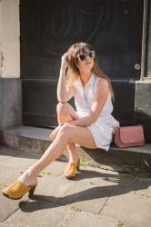 Outfit: heatwave and yellow clogs