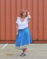 Magic Wrap Skirt & White Tee Shirt: A Little Adventure