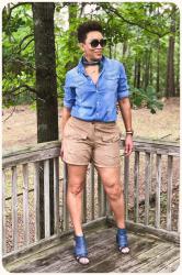 DIY Faux Suede Patch Pocket Shorts!