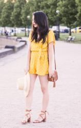 Itsy Bitsy Teenie Weenie Yellow Polka Dot Romper