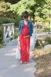 Red Print Maxi Dress #OldNavyStyle