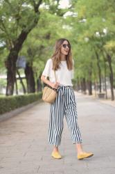 Striped palazzo pants