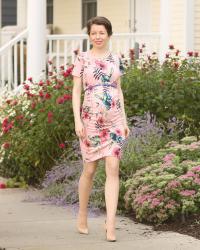 floral fitted maternity dress