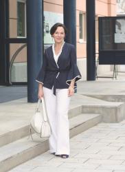 Summer Trend: Trumpet sleeves classy-elegant styling with wide leg trousers