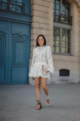 Matching White Lace Top & Skirt for Elie Saab