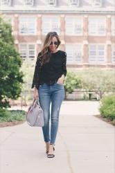 Casual Friday // Scalloped Eyelet Top