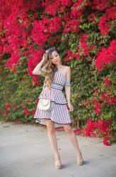 STRIPE OFF SHOULDER AND GET READY FOR NSALE