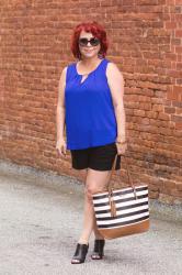 Cobalt Tank & Black Shorts