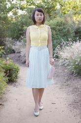 outfit: lace and polka dot pastels